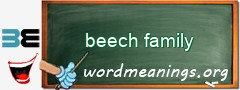 WordMeaning blackboard for beech family